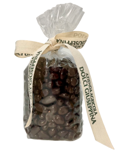 chicchi di farro soffiato con cioccolato fondente artigianale