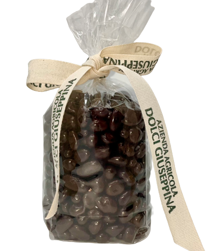 chicchi di farro soffiato con cioccolato fondente artigianale